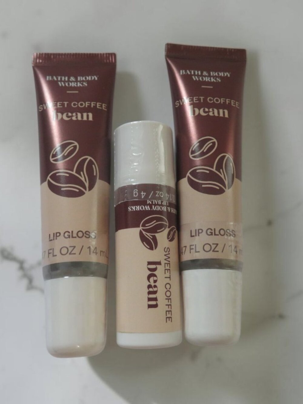 Bath & Body Works Set of 3 SWEET COFFEE BEAN Lip Products - NWT